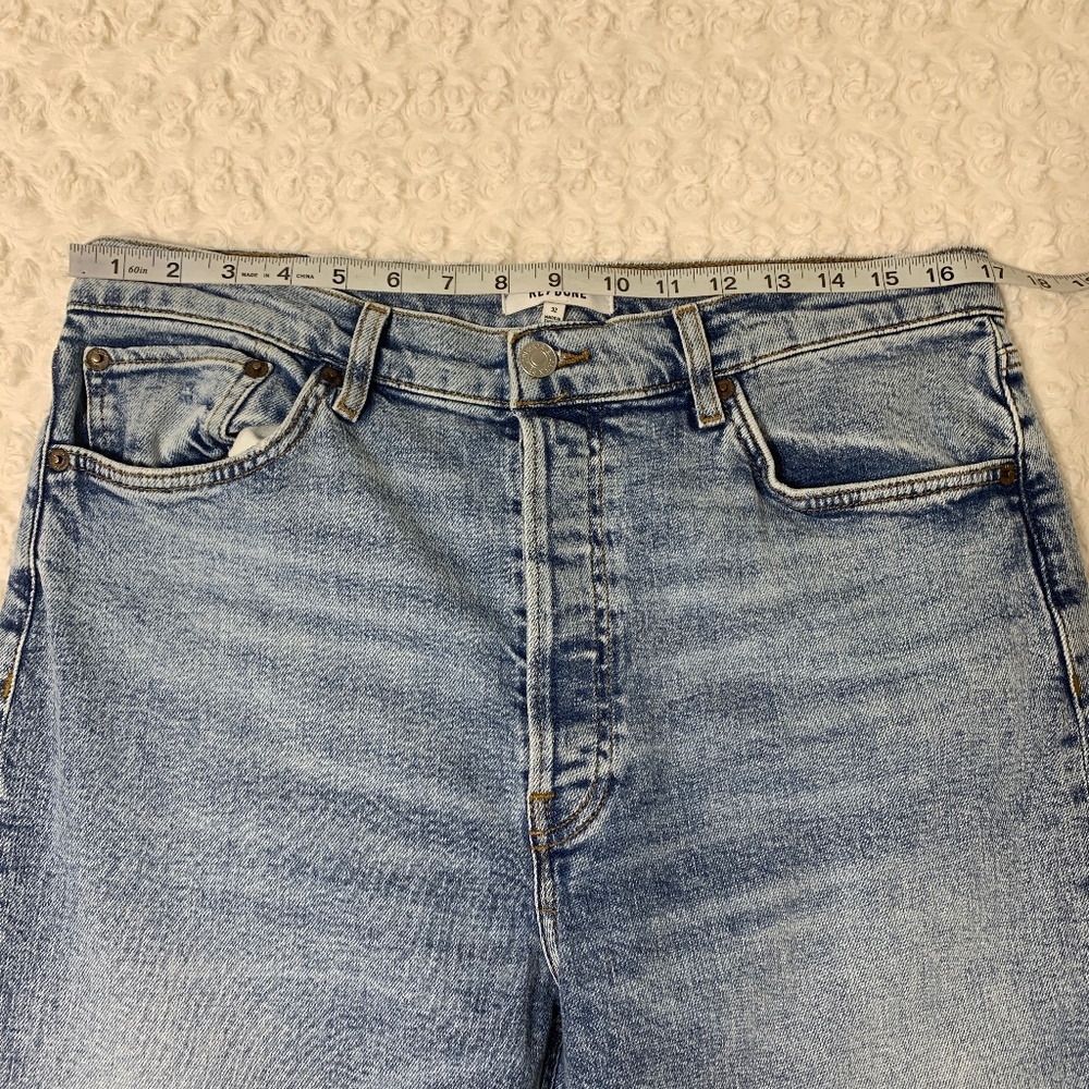RE/DONE 70's High Rise Skinny Boot Released Hem Jeans in Opal Indigo Sz 32 - Picture 13 of 15